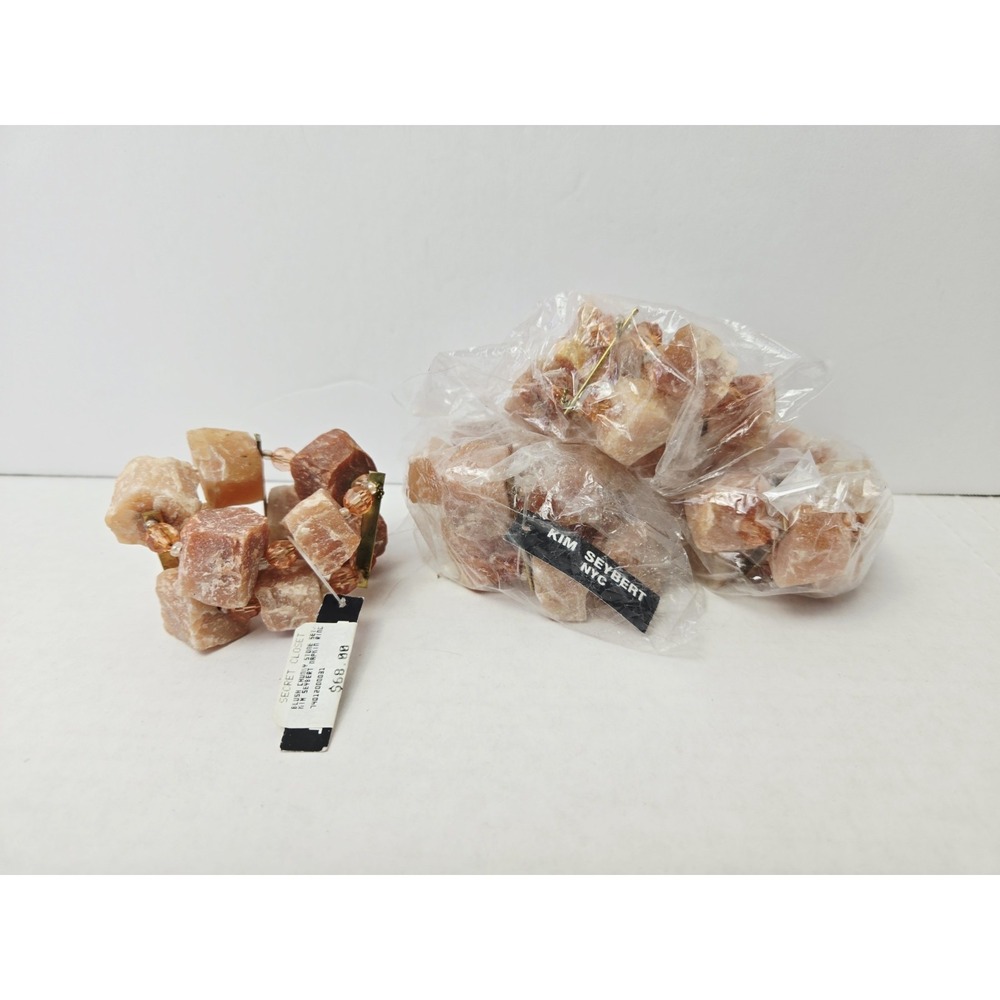 Kim Seybert Napkin Ring Holder set of 4 NEW plush rock chunky stone‎